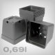 Plant pot square/tbaseline gray, 0.69 litres