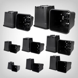 Plant pot, squared/black, 0.15-25 liters