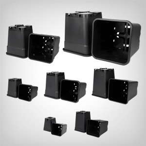 Plant pot, squared/black, 2-25 liters