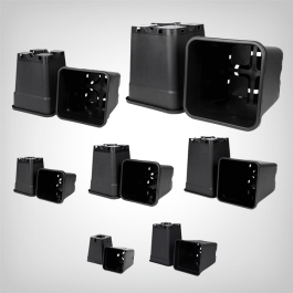 Plant pot, squared/black, 2-25 liters