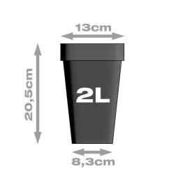Plant pot, square/black, 2 litres