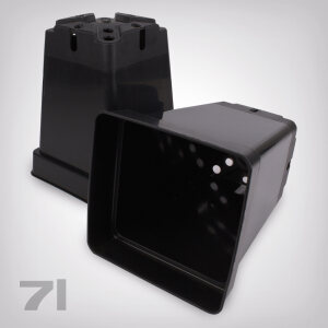 Plant pot, square/black, 7 litres