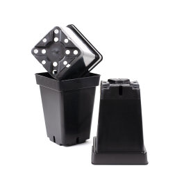 Plant pot, square/black, 7 litres