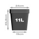 Plant pot, square/black, 11 litres