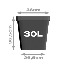 Plant pot, square/black, 30 litres