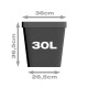 Plant pot, square/black, 30 litres