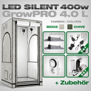 Grow Tent Complete Kit LED GrowPRO 4.0 L + 2x EVO 3-100 1.5