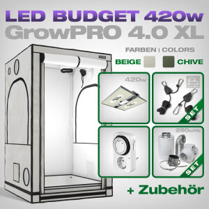 GrowPRO 4.0 XL LED Grow Set + 1x Pure LED Q420 V2, 420W