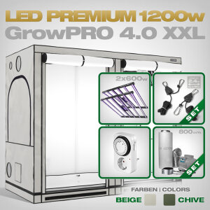 Grow Tent Complete Kit LED GrowPRO 4.0 XXL, 2x Lumatek ZEUS 600W PRO 3.1