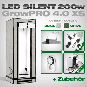 Grow Tent Complete Kit LED GrowPRO 4.0 XS + 1x EVO 3-60 1.5