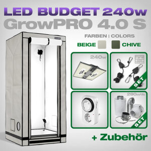 GrowPRO 4.0 S LED Grow Set + 1x Pure LED Q240 V2, 240W