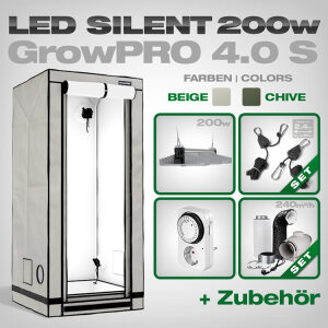 Grow Tent Complete Kit LED GrowPRO 4.0 S + 1x EVO 3-80 1.5