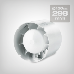 Axial air intake fan 298 m3/h, 150mm